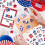 24 Sheets Colorful Independence Day Sticker Waterproof Adhesive 6
