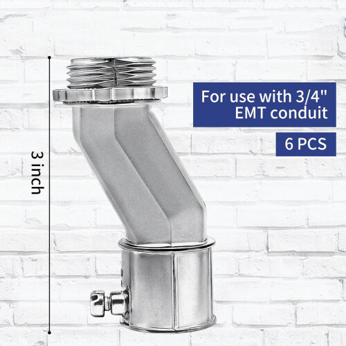 6Pcs Zincs Alloy Offset Connectors for Electrical-1/2'' 1