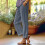 Relaxed Women's Polyester Mix Cropped Pants High Elastic-Pink S 3