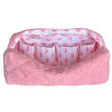 Spacious Quilted Organizer Floral Travel Case-Pink plush