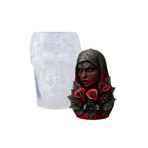 Dunkle Gothic-Bandage-Gesichtsskulptur-Silikonform für-1 1