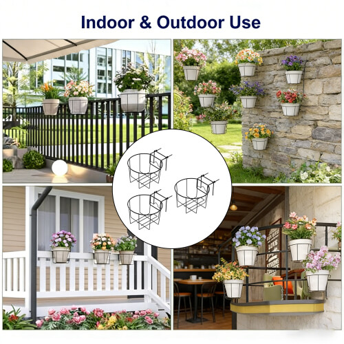3pcs Heavy Duty Adjustable Wall Mount Planter Holder Enhances 1
