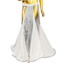 Practical Polyester Blend Belly Dance Skirt With-Silver