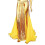 Practical Polyester Blend Belly Dance Skirt With-Yellow 1
