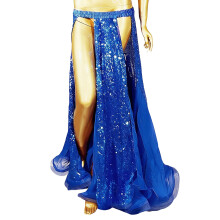Jupe de danse du ventre à taille réglable avec-bleu roi