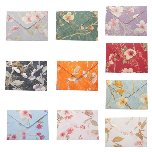 20Pcs Antique Floral Envelopes Folding Envelopes For-xiangzhulv 1