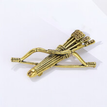 Broche thème flèches Vintage unisexe, broche carquois rétro-Or