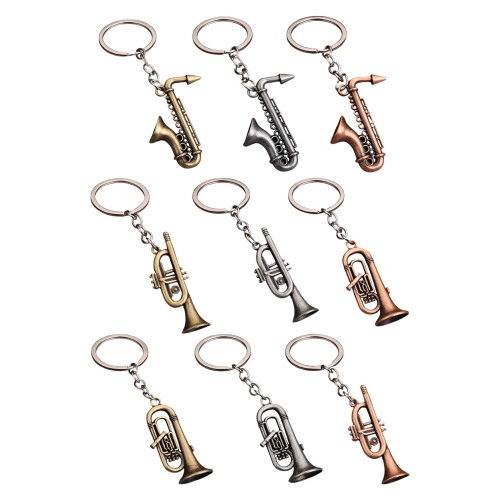 Zinklegering constructie saxofoon vorm sleutelhangers-Rode C 1
