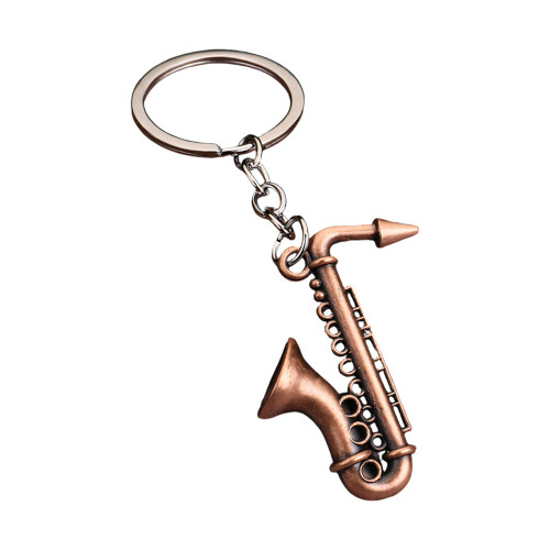 Zinklegering constructie saxofoon vorm sleutelhangers-Rode C