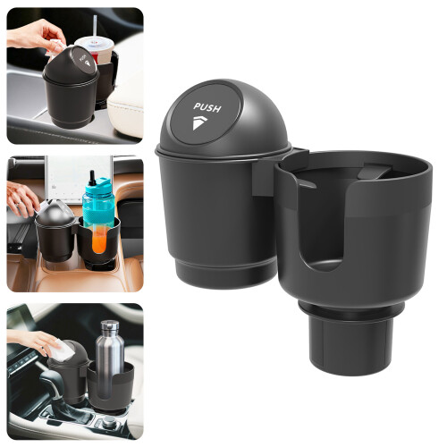 2 In 1 Car Cup Holder Adjustable Limiter & Storage-Black 2