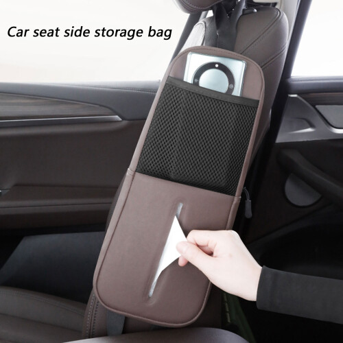Leather Organizer with Tissue Paper Holder-chestnut brown 2