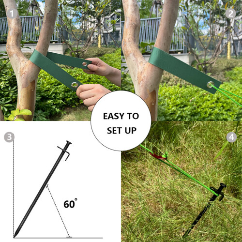 Garden Accessories Tree Stake with Strap Heavy Duty-Silver 2