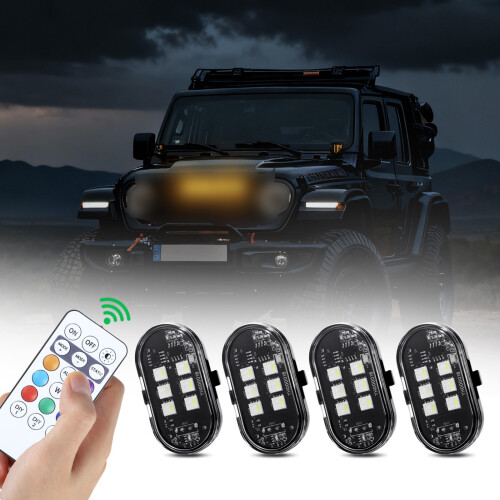 2/4/6/8pcs Wireless Remote Control LED Strobe Warning-4 lights 1