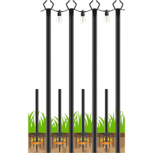 4pcs Sturdy Alloy Garden Light Poles For Outdoor Decoration In