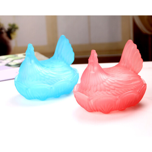 Crystal Glass Chicken Shape Candy Dish,Retro Candy-Glazed Color 1