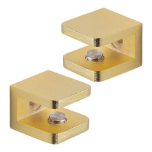 Copper Glass Shelf Brackets Adjustable Cabinet Clamps For-S