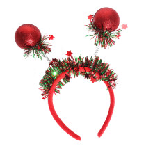 Boule de cheveux ornement thème fête casque pour enfants-Rouge