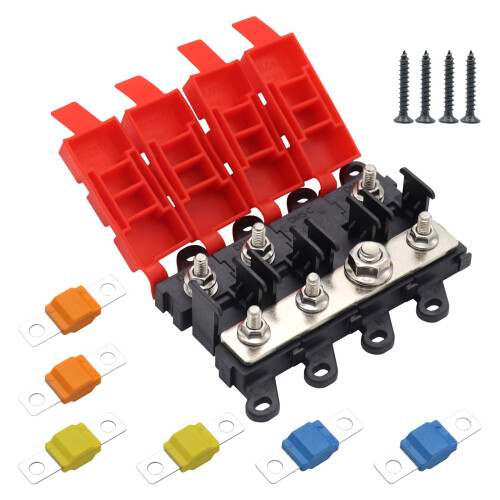 200A Fuses Holder Circuit Protection Plastic For Auto-4 way