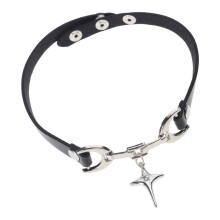 Collier tendance en cuir PU avec croix gothique, breloque,-28
