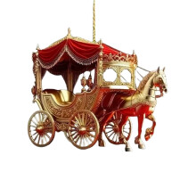 Winter Themed Acrylic Sleigh Carriage Ornaments Charm for