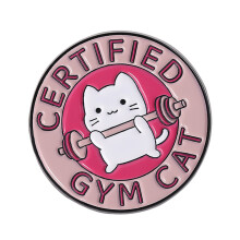 Broche en émail avec chats de gymnastique amusants,-QHXZ4330
