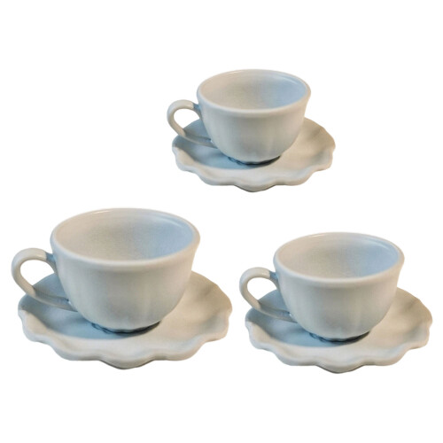 3 Size Miniature Coffee Cup and Plate Set For-MoonlightBlue 1