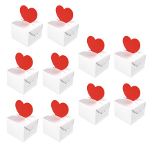 10Pcs Folding Paper Gift Box Love Heart Gift Wrapping Box Candy
