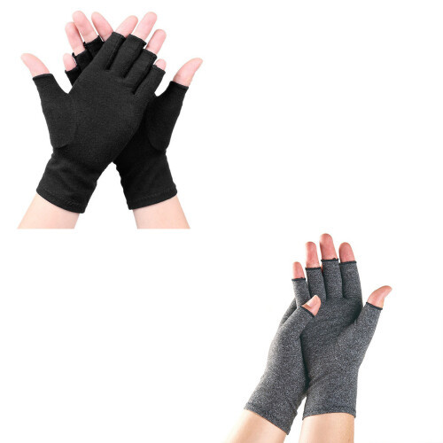 Breathable Knit Fingerless Gloves With Enhanced Joint-Black L 2