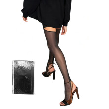 Duurzame asymmetrische panty met uitsnijding en-Zwart