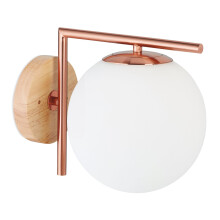 Wandlamp in koperkleurig glas