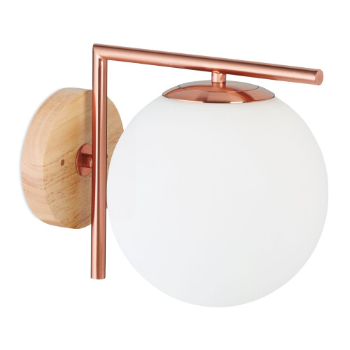 Wandlamp in koperkleurig glas