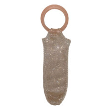 Elegant Shimmering Wine Bottle Bag with Thick Handle-Pink