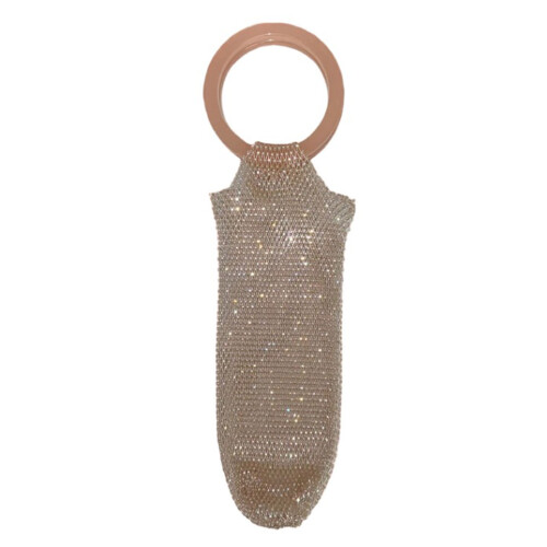 Elegant Shimmering Wine Bottle Bag with Thick Handle-Pink