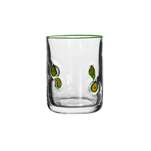 User Friendly Glass Juice Cup Fruit Themd Recyclable-avocado
