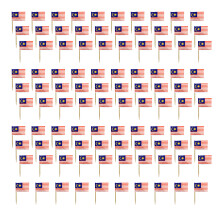 100Pcs National Flag Toothpicks Cupcake Picks-Malaysia