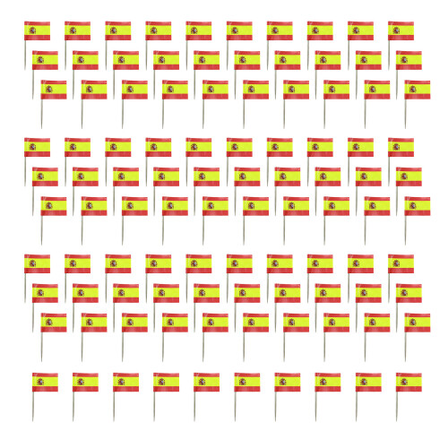 100Pcs Multicolor International Flag Toothpicks Cupcake-Spain