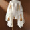 Adjustable Bishop Sleeve Tulle Elastic Flared Cuffs-Beige 4