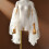 Adjustable Bishop Sleeve Tulle Elastic Flared Cuffs-Beige 6