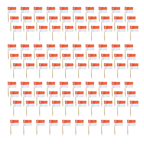 100Pcs Multicolor International Flag Toothpicks-Singapore