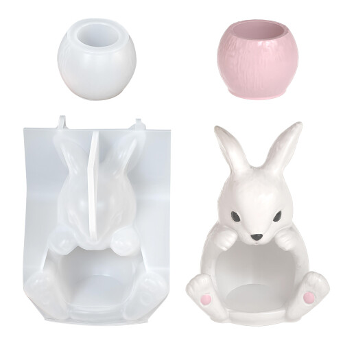 Flexible Silicone Rabbit Mold Easy Demolding Epoxy Resin Soap