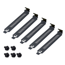 5Pcs 12cm Metal PCI Slot Cover Dust Plates-black oblique hole