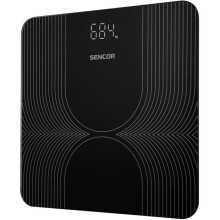 Personenwaage Sencor SBS 2476BK - Platte aus gehärtetem Glas - Automatische Abschaltung - Kapazität 180 kg Präzision 100 g - Schwarz