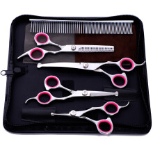 Kit profesional de aseo para mascotas, tijeras ergonómicas de acero inoxidable con filo convexo afilado, aptas para perros, gatos y otras mascotas