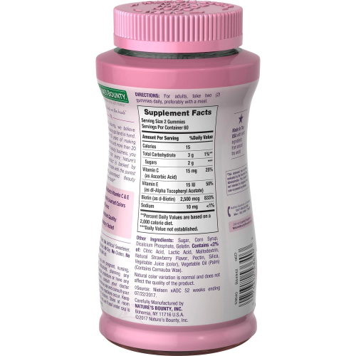 Nature's Bounty Haar Haut & Nägel Gummies 120 Count, Erdbeere 2