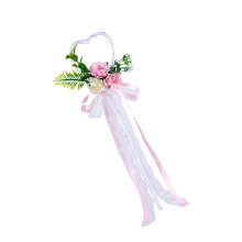 Elegant Love Heart Silk Flower Wand Magical Fairies Wand-pink