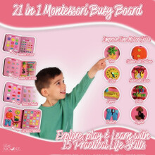 LittleMoonz Busy Board Pink Montessori Unicorn Toy