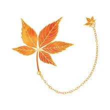 Autumn Leaves Themed Metal Bookmarks with Chains for-SQ2234