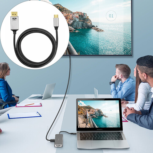 USB C to  Video Cable 8K60Hz 4K144Hz Resolution with 12Bit-2m 2