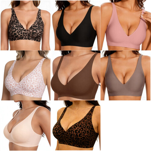 Women's Invisible Wire Free Full Coverage Bra-Black XXL 1