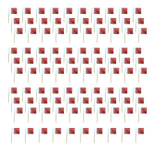 100Pcs Wooden Paper Toothpick Colorful National Flag Cake-Qatar